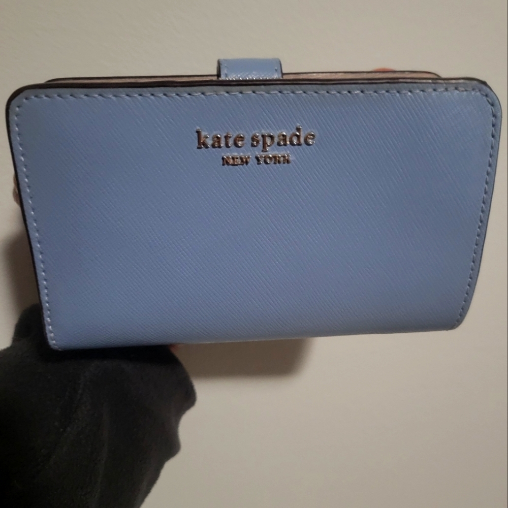 Kate Spade Blue Double Sided Saffiano Leather Wallet